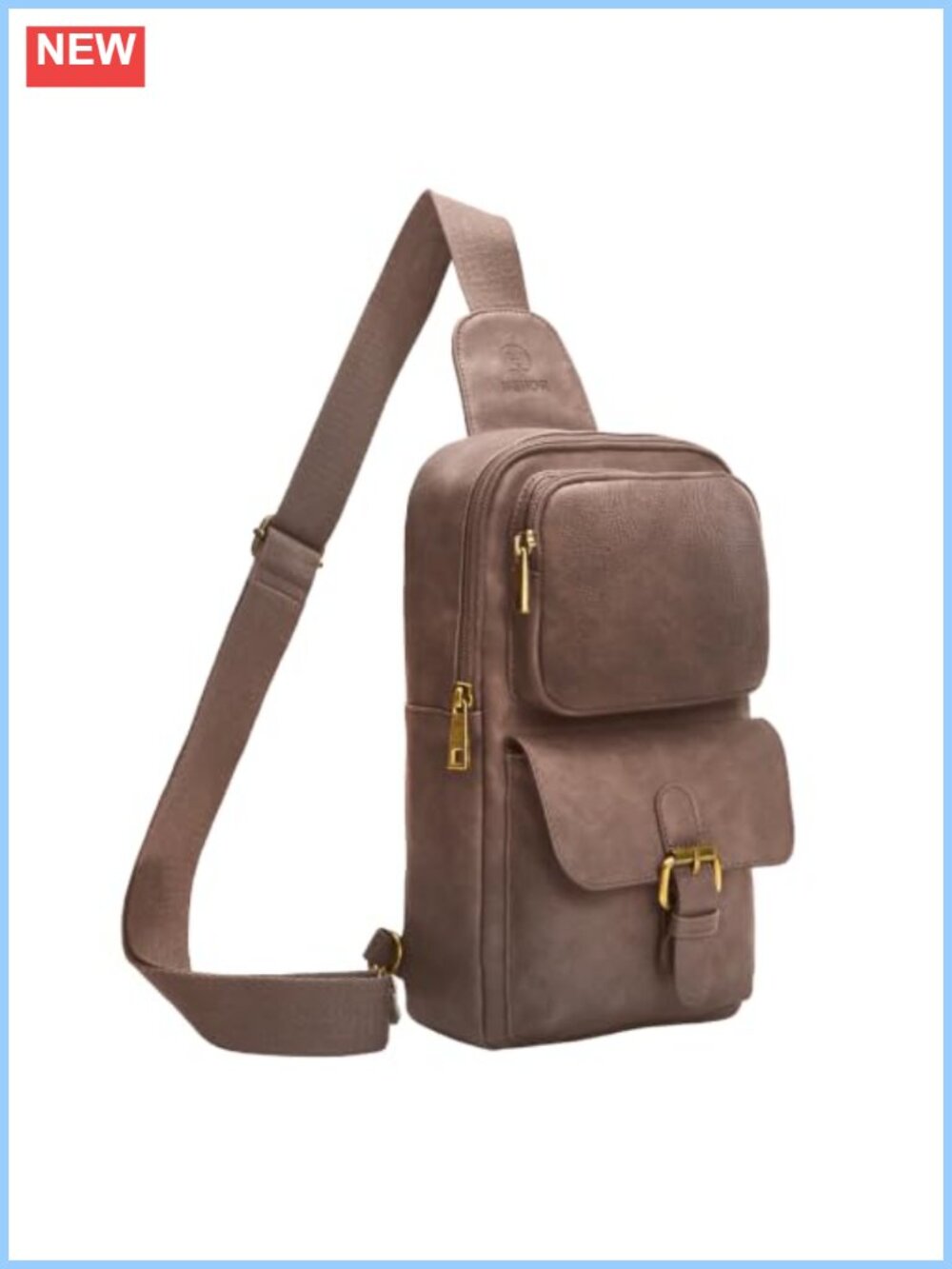 Faux Leather Sling Bag Crossbody Shoulder Bag Adjustable Strap Waterproof